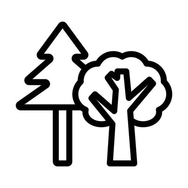 Forest Vector Thick Line Icon Für Den Persönlichen Und Kommerziellen — Stockvektor