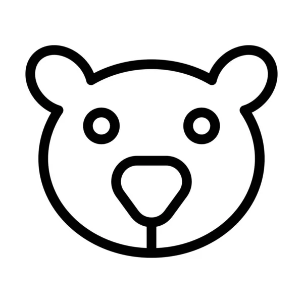 Значок Толстая Линия Медведя Личного Коммерческого Использования — стоковый вектор