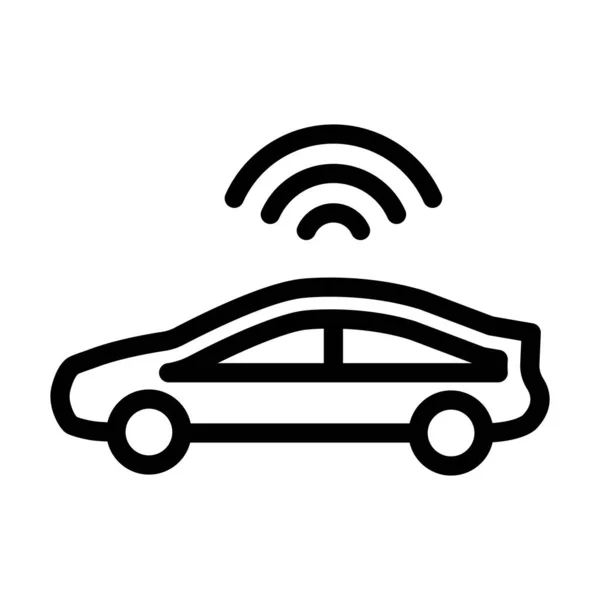 Smart Car Vector Thick Line Icon Für Den Persönlichen Und — Stockvektor