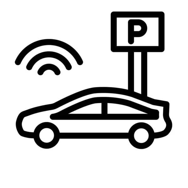 Online Parkering Vektor Tjock Linje Ikonen För Personligt Och Kommersiellt — Stock vektor
