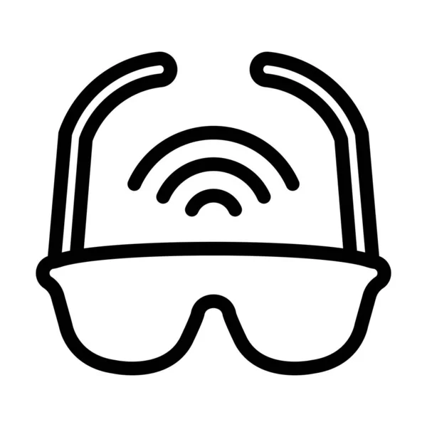 Smart Glasses Vector Thick Line Icon าหร บการใช งานส วนบ — ภาพเวกเตอร์สต็อก