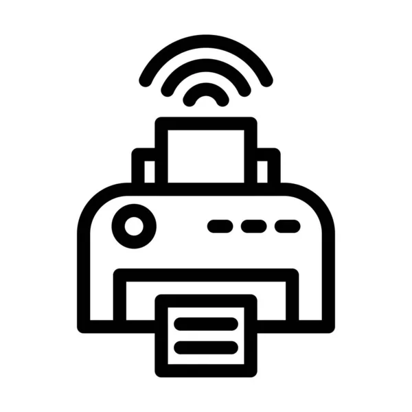 Smart Printer Vector Thick Line Icon Für Den Persönlichen Und — Stockvektor