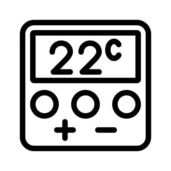 Thermostat Vector Thick Line Icon Für Den Persönlichen Und Kommerziellen — Stockvektor