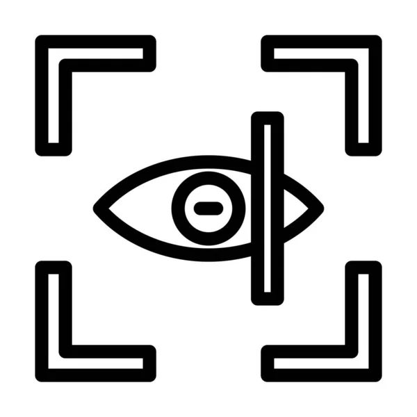 Eye Scanner Διάνυσμα Παχιά Γραμμή Εικονίδιο Για Προσωπική Και Εμπορική — Διανυσματικό Αρχείο