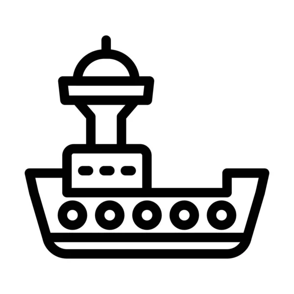 Kişisel Ticari Kullanım Için Gemi Vektörü Kalın Çizgi Simgesi — Stok Vektör