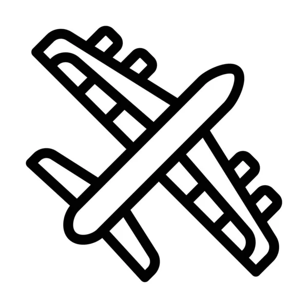 航空輸送ベクトル 個人用および商業用の太い線のアイコン — ストックベクタ