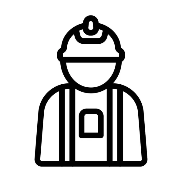 Worker Vector Thick Line Icon Für Den Persönlichen Und Kommerziellen — Stockvektor
