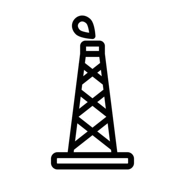 个人和商业用途的石油塔向量厚重线图标 — 图库矢量图片