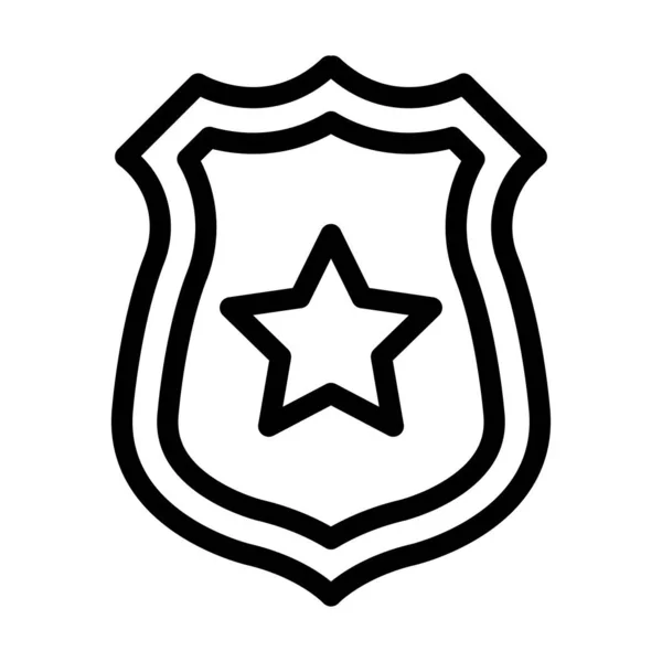 Politie Badge Vector Dikke Lijn Pictogram Voor Persoonlijk Commercieel Gebruik — Stockvector
