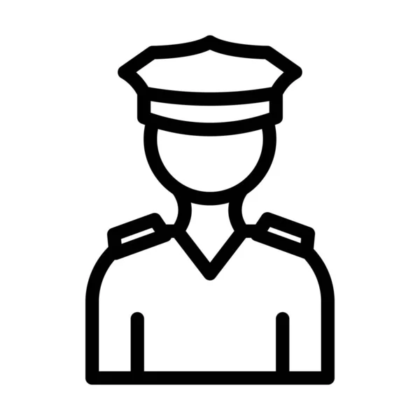 Icono Línea Gruesa Del Vector Policía Para Uso Personal Comercial — Vector de stock