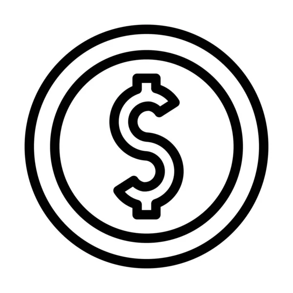 Значок Толстая Линия Монеты Личного Коммерческого Использования — стоковый вектор