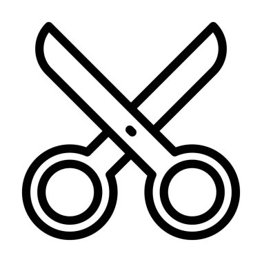 Kişisel ve Ticari Kullanım İçin Makas Vektör Kalın Çizgi Simgesi