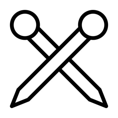 Kişisel ve Ticari Kullanım İçin Örgü İğneleri Kalın Çizgi Simgesi