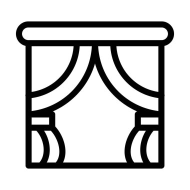 Kişisel ve Ticari Kullanım İçin Perde Vektörü Kalın Çizgi Simgesi