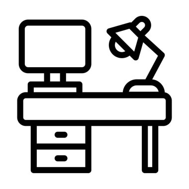 Kişisel ve ticari kullanım için İş yeri Vektörü Kalın Çizgi Simgesi