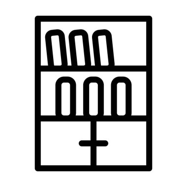 Kitap Rafı Kalın Çizgi Simgesi Kişisel ve Ticari Kullanım İçin