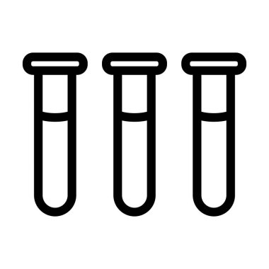 Test Tüpleri Vektör Kalın Çizgi Simgesi Kişisel ve Ticari Kullanım İçin