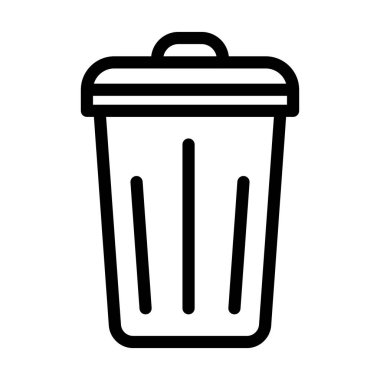 Kişisel ve ticari kullanım için Çöp Kutusu Vektörü Kalın Çizgi Simgesi