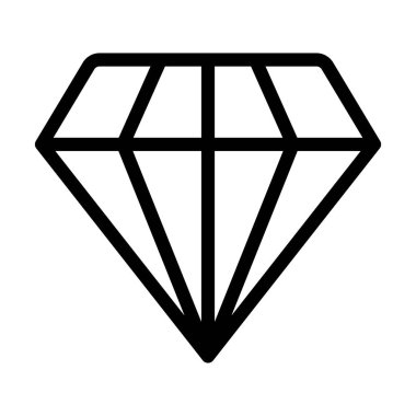 Kişisel ve ticari kullanım için Diamond Vector Kalın Çizgi Simgesi