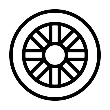 Kişisel ve ticari kullanım için Tekerlek Vektörü Kalın Çizgi Simgesi