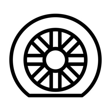 Kişisel ve ticari kullanım için Patlak Tekerlek Kalın Çizgi Simgesi