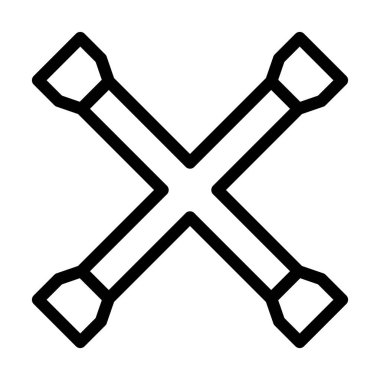 Kişisel ve ticari kullanım için Kalın çizgi simgesini çapraz anahtarla