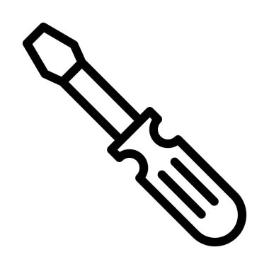 Kişisel ve Ticari Kullanım İçin Tornavida Kalın Çizgi Simgesi