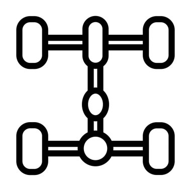 Kişisel ve ticari kullanım için Chassis Vektör Kalın Çizgi Simgesi