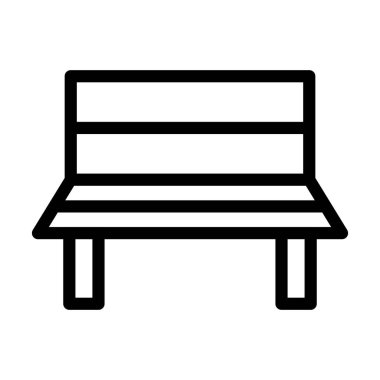 Kişisel ve ticari kullanım için Bench Vektör Kalın Çizgi Simgesi