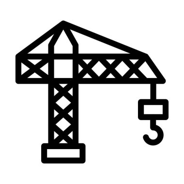Kişisel ve ticari kullanım için Crane Vector Kalın Çizgi Simgesi