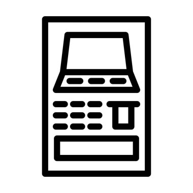 Kişisel ve ticari kullanım için ATM Vektör Kalın Çizgi Simgesi