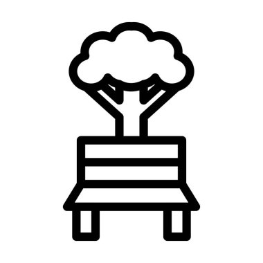 Park Vektörü Kalın Çizgi Kişisel ve Ticari Kullanım Simgesi