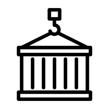 Kişisel ve ticari kullanım için Konteynır Vektör Kalın Çizgi Simgesi