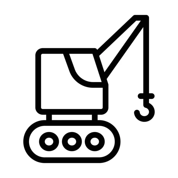 Crane Vector Thick Line Icon Für Den Persönlichen Und Kommerziellen — Stockvektor