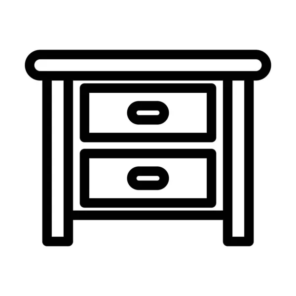 Schublade Vector Thick Line Icon Für Den Persönlichen Und Kommerziellen — Stockvektor