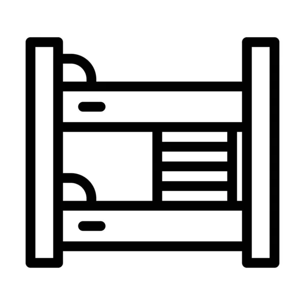 Bunk Bed Vector Thick Line Icon Personal Commercial Use — 스톡 벡터