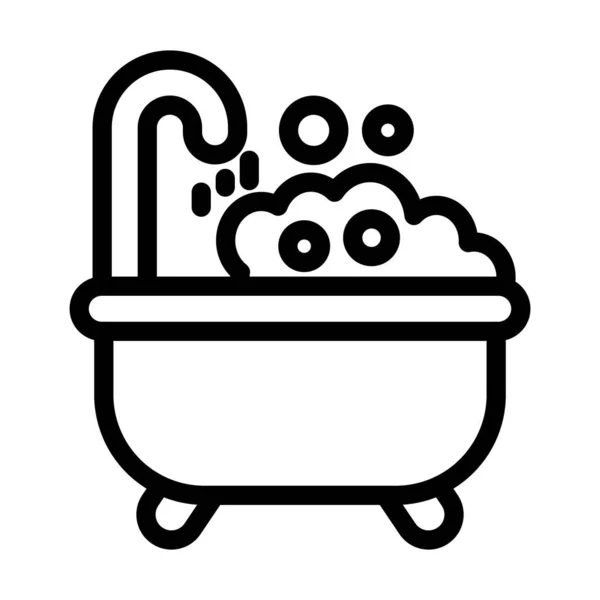 Bathtub Vector Thick Line Icon Personal Commercial Use — Stock Vector