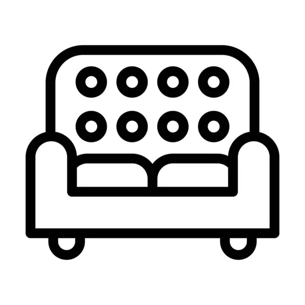 Sofa Vector Dikke Lijn Pictogram Voor Persoonlijk Commercieel Gebruik — Stockvector