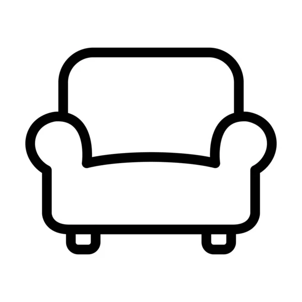 个人和商业用途的沙发向量厚重线图标 — 图库矢量图片