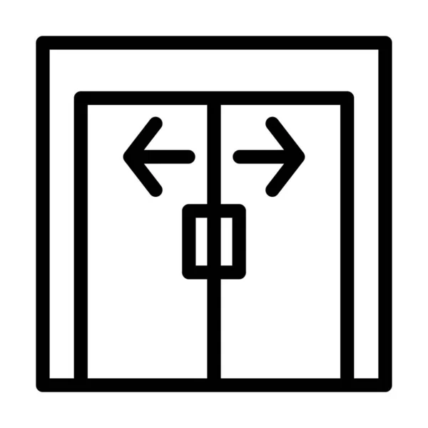 Schiebetür Vector Thick Line Icon Für Den Persönlichen Und Kommerziellen — Stockvektor
