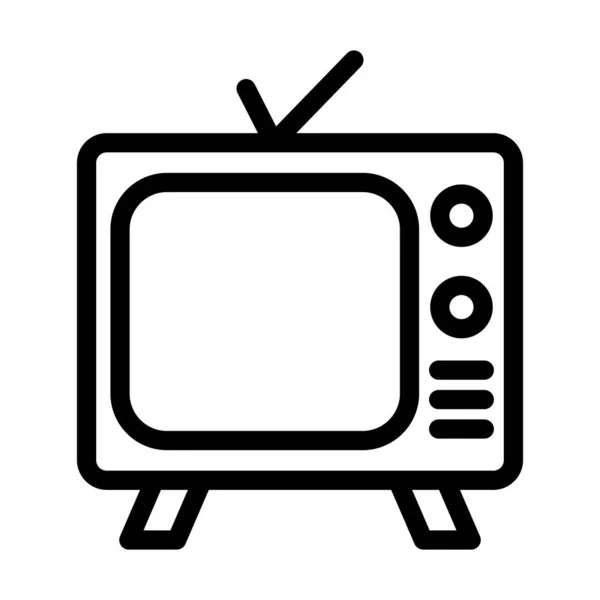 個人的および商業的使用のためのテレビベクトル太線アイコン — ストックベクタ