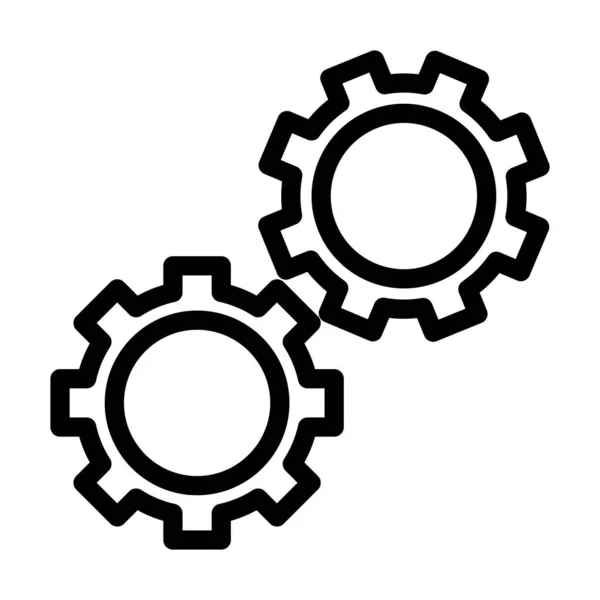 Cogwheel Vector Thick Line Icon Für Den Persönlichen Und Kommerziellen — Stockvektor