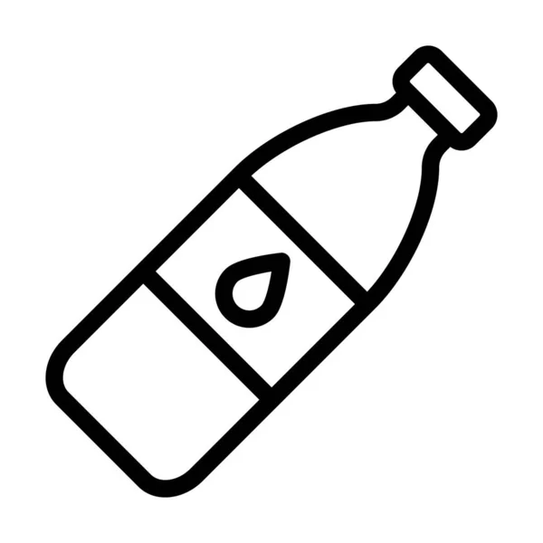 Icono Línea Gruesa Del Vector Botella Agua Para Uso Personal — Vector de stock
