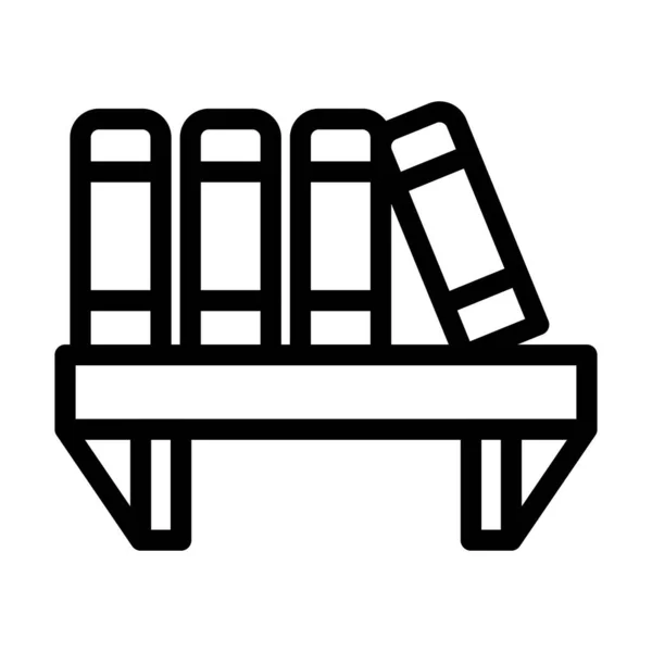 Bücherregal Vector Thick Line Icon Für Den Persönlichen Und Kommerziellen — Stockvektor