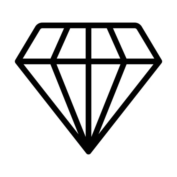 Kişisel Ticari Kullanım Için Diamond Vector Kalın Çizgi Simgesi — Stok Vektör