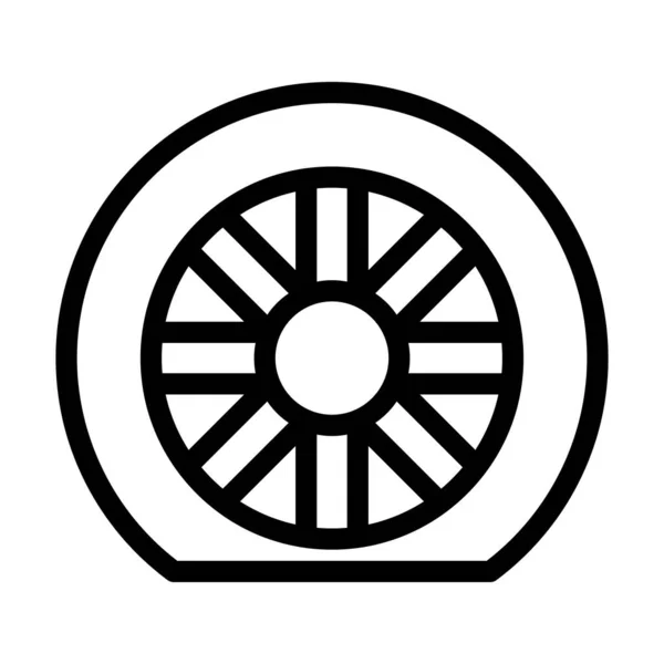 Flat Tire Vector Thick Line Icon Für Den Persönlichen Und — Stockvektor