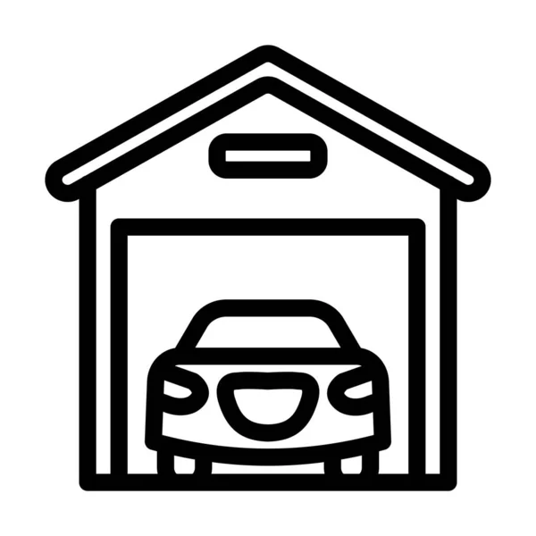 Garage Vector Thick Line Icon Für Den Persönlichen Und Kommerziellen — Stockvektor
