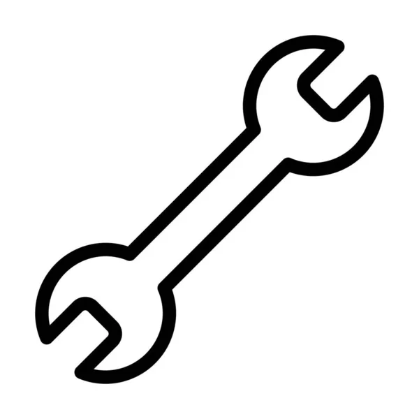 Wrench Vector Thick Line Icon Personal Commercial Use — Stock Vector