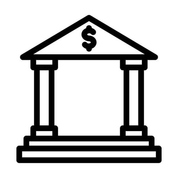 Bank Vector Thick Line Icon Til Personlig Kommersiell Bruk – stockvektor