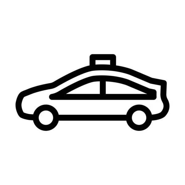 Ikon Garis Tebal Vektor Taxi Untuk Penggunaan Pribadi Dan Komersial - Stok Vektor